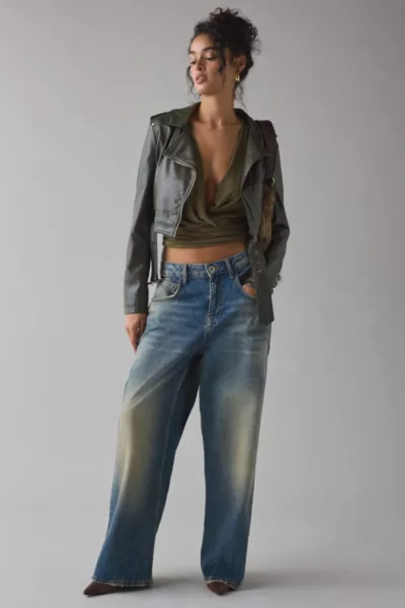 Azalea Wang Remy Butter Faux Leather Moto Jacket