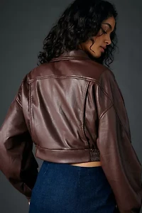 Azalea Wang Papoose Butter Faux Leather Oversized Moto Jacket