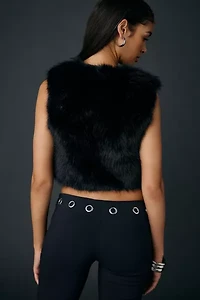 Azalea Wang Meela Faux Fur Cropped Vest