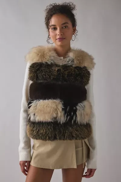 Azalea Wang Vail Multi Faux Fur Vest
