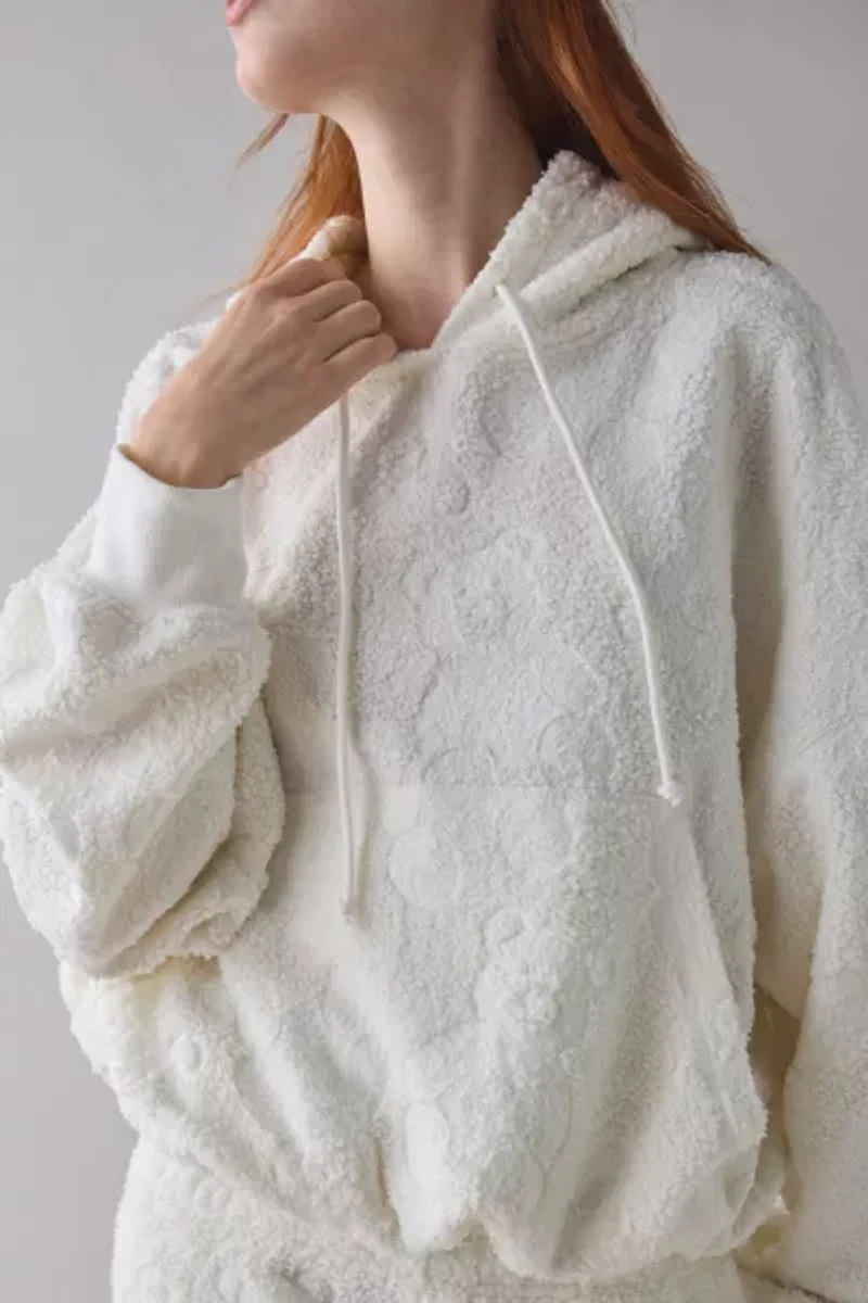 Out From Under Try Me Piled Fleece Printed Bubble Hoodie Sweatshirt