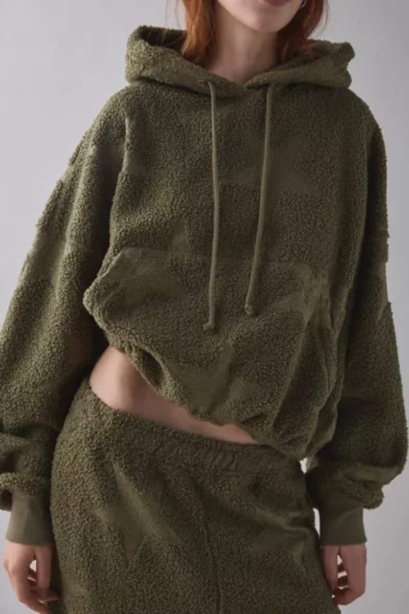 Out From Under Try Me Piled Fleece Printed Bubble Hoodie Sweatshirt