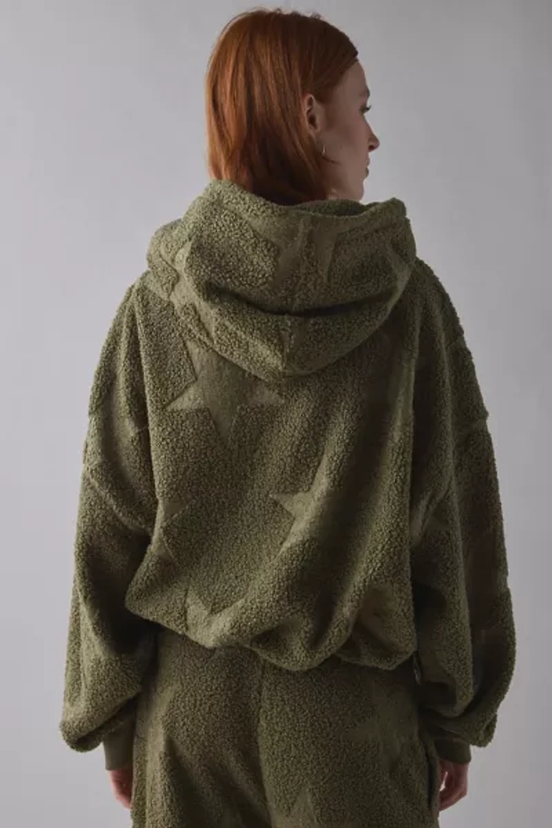 Out From Under Try Me Piled Fleece Printed Bubble Hoodie Sweatshirt