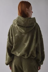 Out From Under Try Me Piled Fleece Printed Bubble Hoodie Sweatshirt