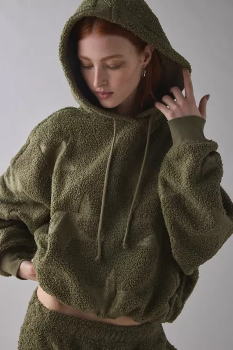 Out From Under Try Me Piled Fleece Printed Bubble Hoodie Sweatshirt