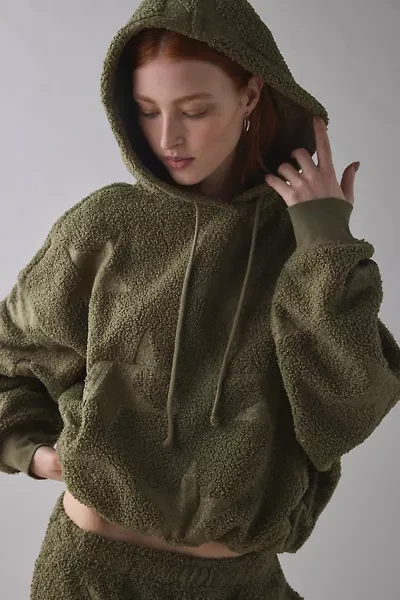 Out From Under Try Me Piled Fleece Printed Bubble Hoodie Sweatshirt