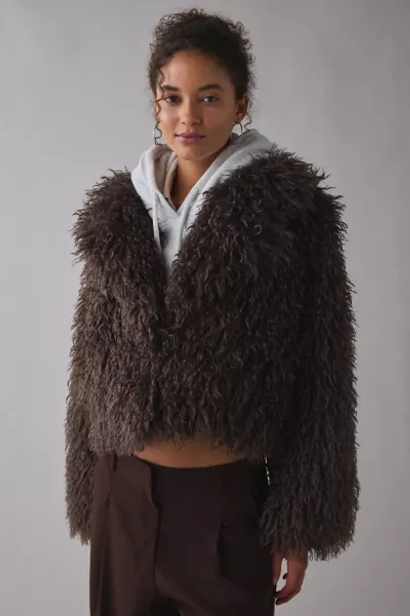 Azalea Wang Ruperta Shaggy Faux Fur Jacket