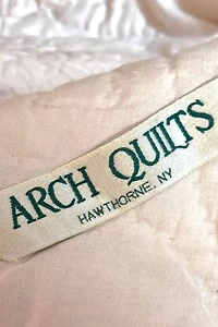 Vintage 1970's Circle Quilt Fabric Drawstring Long Shorts