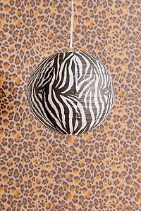 Zebra Printed Round Paper Lantern Pendant Shade