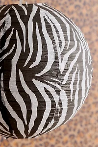 Zebra Printed Round Paper Lantern Pendant Shade