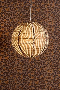 Zebra Printed Round Paper Lantern Pendant Shade