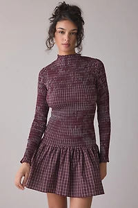 Daisy Street Eira Smocked Long Sleeve Mini Dress