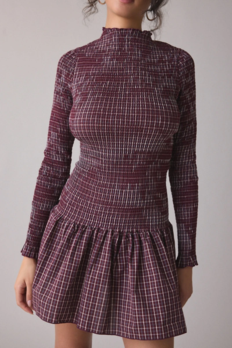 Daisy Street Eira Smocked Long Sleeve Mini Dress