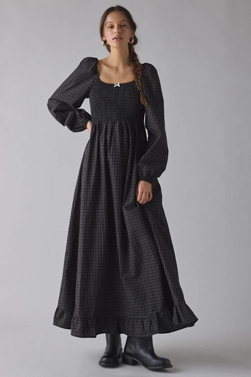 Daisy Street Greta Long Sleeve Smocked Maxi Dress