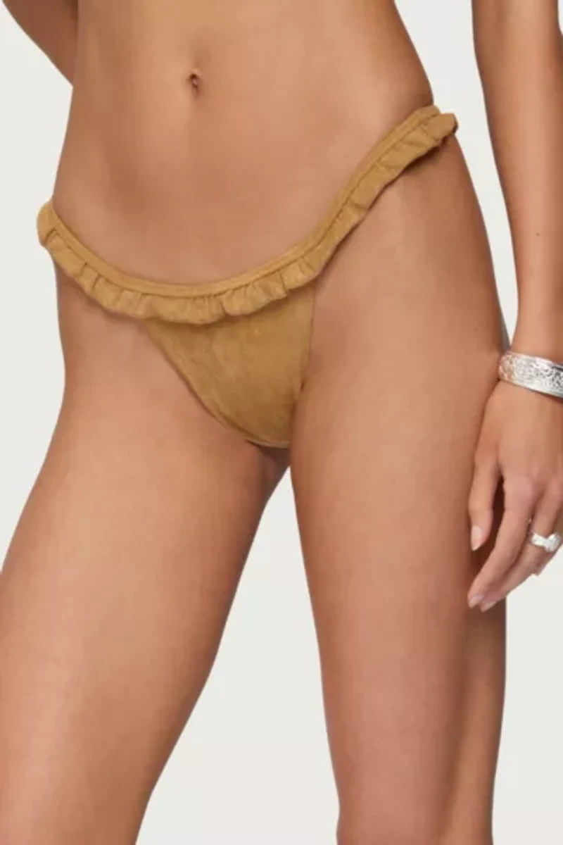 Edikted Gilda Faux Suede Bikini Bottoms