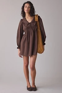 Daisy Street Fern Ruffle Collar Long Sleeve Mini Dress