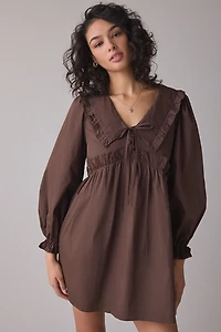 Daisy Street Fern Ruffle Collar Long Sleeve Mini Dress