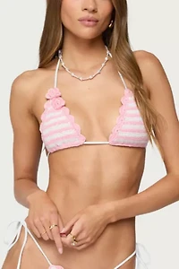 Edikted Azalea Crochet Triangle Bikini Top