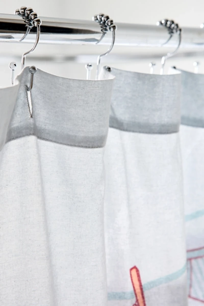 Laundry Line Patterned Shower Curtain