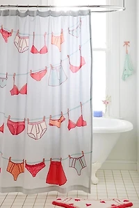 Laundry Line Patterned Shower Curtain