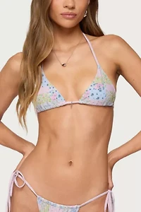 Edikted Patchwork Triangle Bikini Top