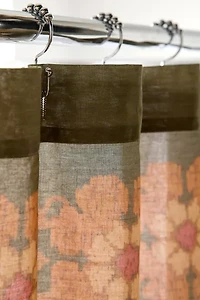 Minerva Floral Patterned Shower Curtain