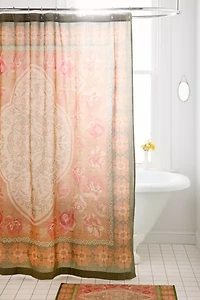 Minerva Floral Patterned Shower Curtain
