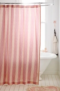 Lace Striped Patterned Shower Curtain