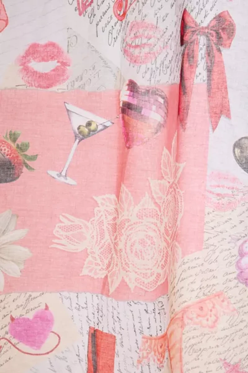 Sabrina Collage Patterned Shower Curtain