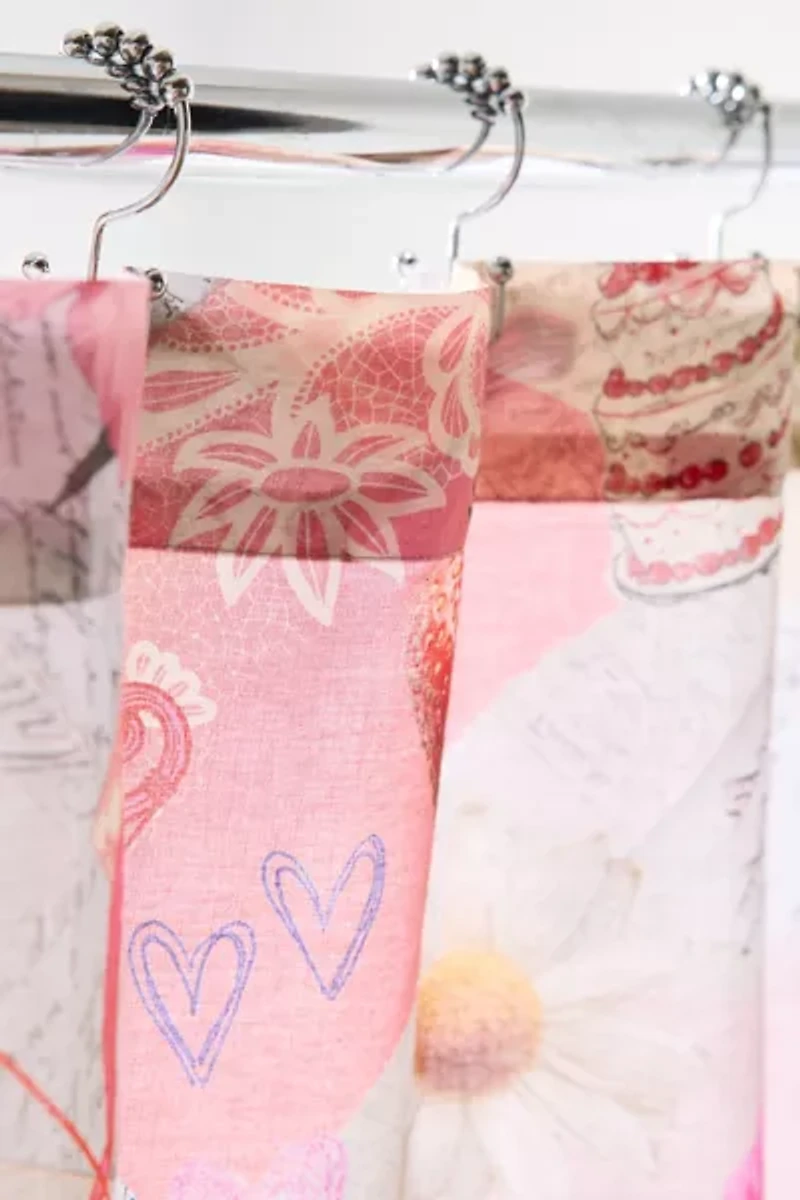 Sabrina Collage Patterned Shower Curtain