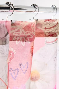 Sabrina Collage Patterned Shower Curtain