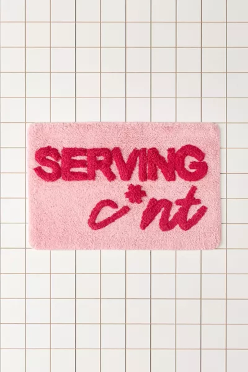 Serving WHAT?! Plush Tufted Bath Mat