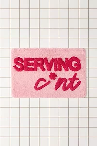 Serving WHAT?! Plush Tufted Bath Mat