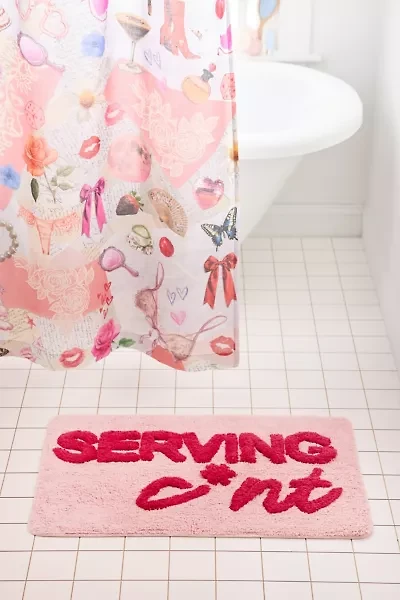 Serving WHAT?! Plush Tufted Bath Mat