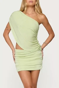 Edikted Fiora One Shoulder Cutout Mini Dress