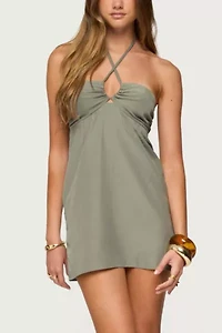 Edikted Anetta Keyhole Halter Mini Dress