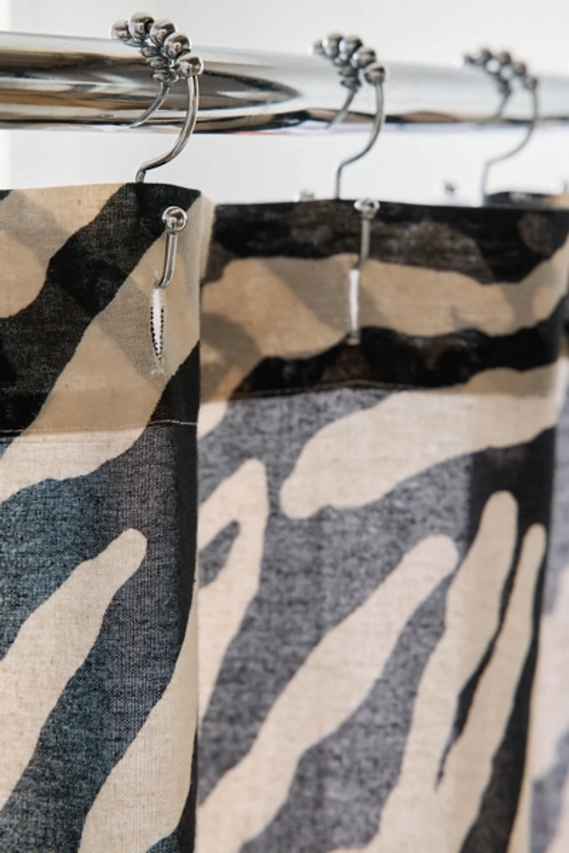 Darcie Zebra Print Patterned Shower Curtain