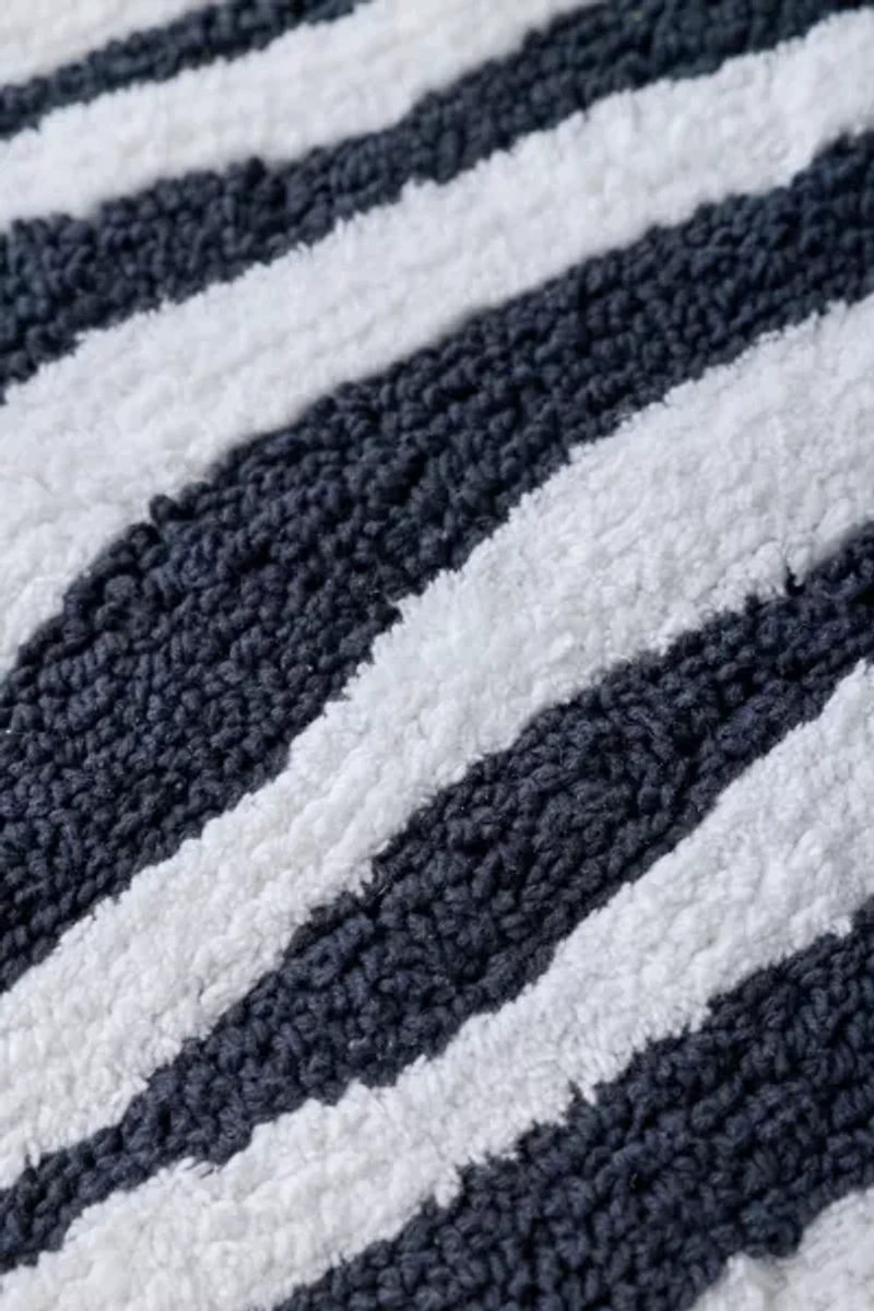 Darcie Zebra Striped Plush Tufted Bath Mat