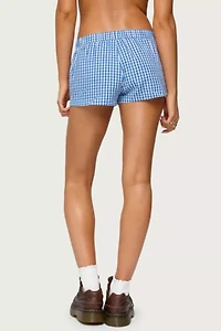 Edikted Maryanne Gingham Boxer Shorts