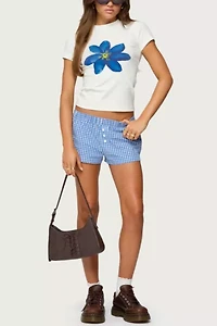 Edikted Maryanne Gingham Boxer Shorts