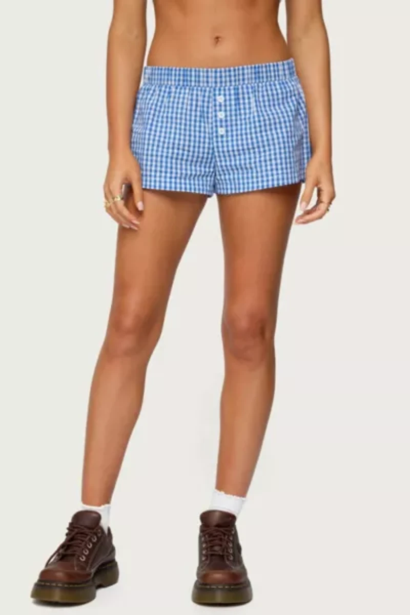 Edikted Maryanne Gingham Boxer Shorts