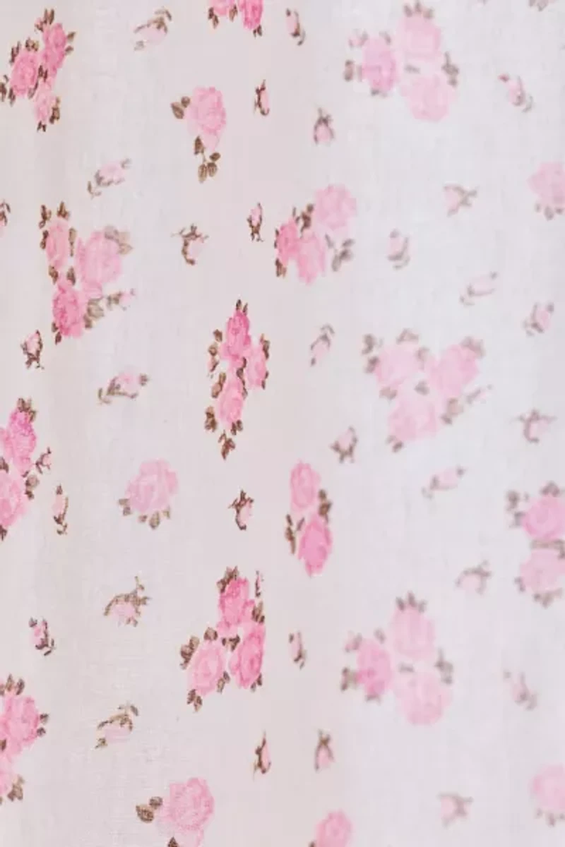 Maisie Floral Patterned Ruffled Shower Curtain