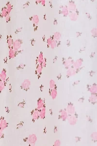 Maisie Floral Patterned Ruffled Shower Curtain