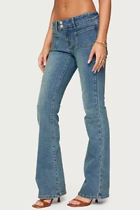 Edikted Mattea Low Rise Flared Jeans
