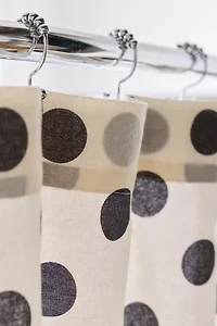 Polka Dot Patterned Shower Curtain