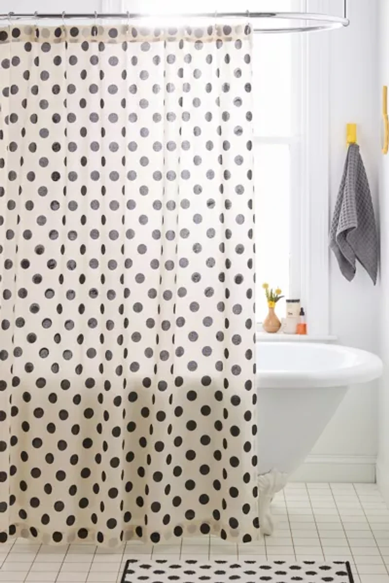 Polka Dot Patterned Shower Curtain
