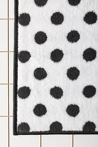 Polka Dot Plush Printed Bath Mat