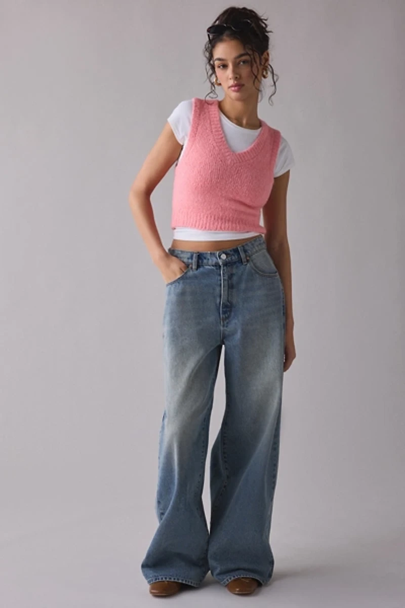BDG Dealer V-Neck Cropped Sweater Vest
