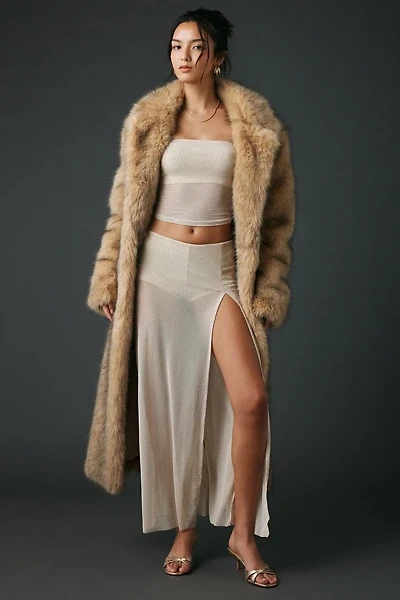 UO A Girl’s Best Friend Rhinestone Studded Sheer Mesh Skirt 2-Piece Set