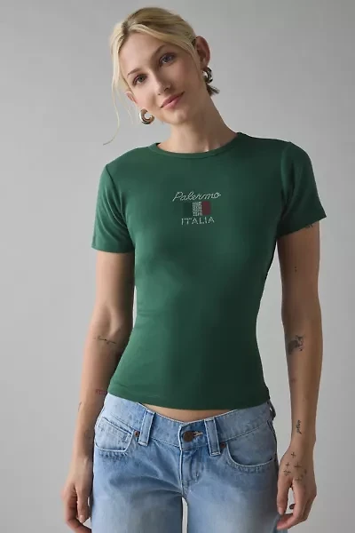 Palermo Italian Flag Rhinestone Graphic Baby Tee